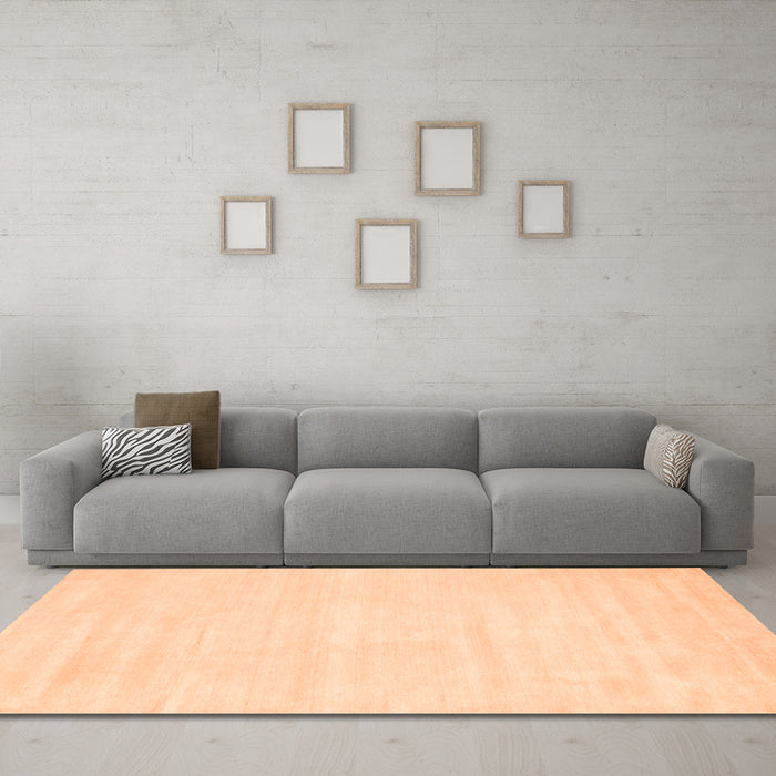 Machine Washable Abstract Orange Contemporary Area Rugs in a Living Room, wshcon115org