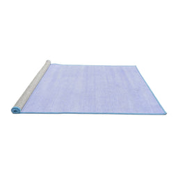 Sideview of Machine Washable Abstract Blue Contemporary Rug, wshcon115blu