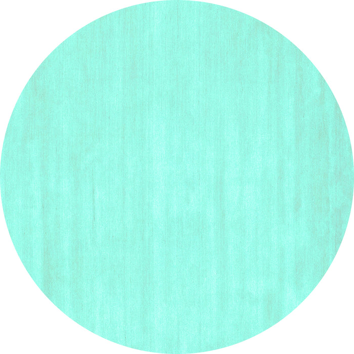 Round Abstract Turquoise Contemporary Rug, con115turq