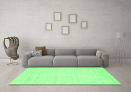 Machine Washable Abstract Emerald Green Contemporary Area Rugs in a Living Room,, wshcon115emgrn