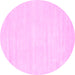 Round Abstract Pink Contemporary Rug, con115pnk