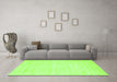 Machine Washable Abstract Green Contemporary Area Rugs in a Living Room,, wshcon115grn