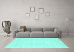 Machine Washable Abstract Turquoise Contemporary Area Rugs in a Living Room,, wshcon115turq