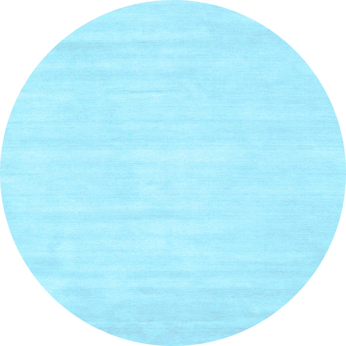 Round Abstract Light Blue Contemporary Rug, con115lblu