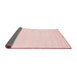 Thickness of Contemporary Light Red Pink Modern Rug, con116