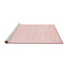 Serging Thickness of Machine Washable Contemporary Light Red Pink Rug, wshcon116