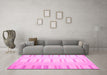 Machine Washable Solid Pink Modern Rug in a Living Room, wshcon1160pnk