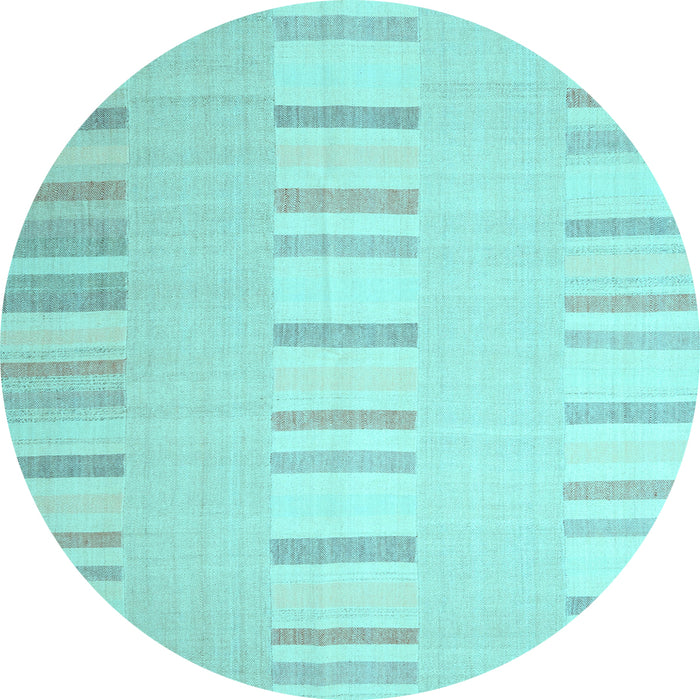 Round Machine Washable Solid Light Blue Modern Rug, wshcon1160lblu