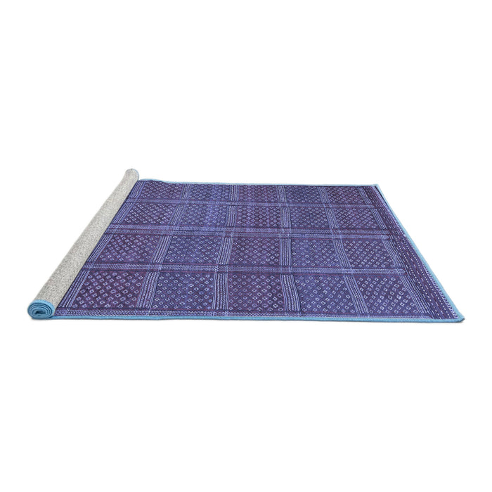 Sideview of Machine Washable Oriental Blue Traditional Rug, wshcon1161blu