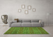 Machine Washable Oriental Green Traditional Area Rugs in a Living Room,, wshcon1161grn