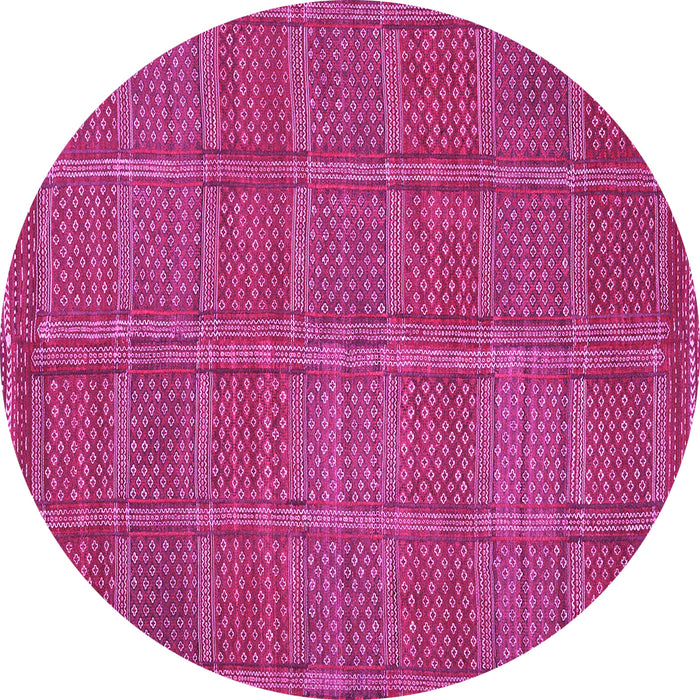 Round Machine Washable Oriental Pink Traditional Rug, wshcon1161pnk