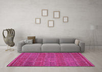 Machine Washable Oriental Pink Traditional Rug, wshcon1161pnk