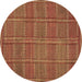 Round Oriental Brown Traditional Rug, con1161brn