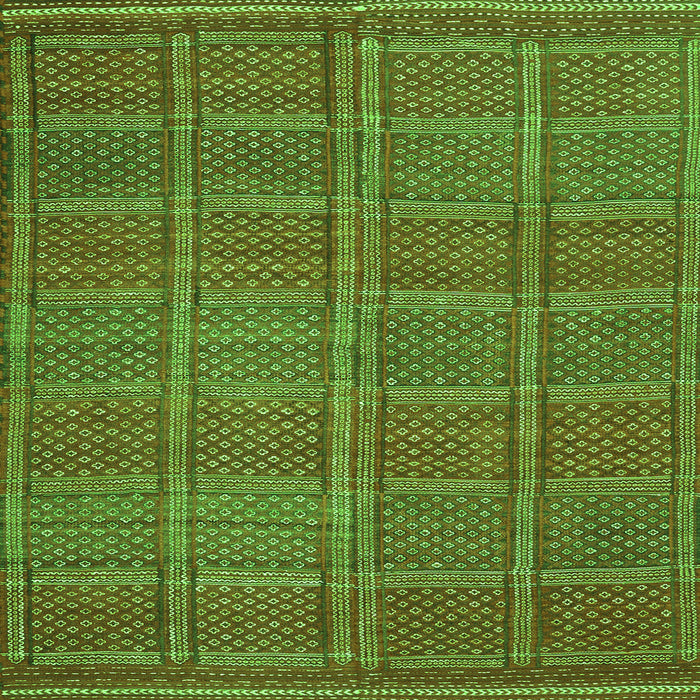 Round Machine Washable Oriental Green Traditional Area Rugs, wshcon1161grn