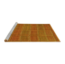 Sideview of Machine Washable Oriental Yellow Traditional Rug, wshcon1161yw