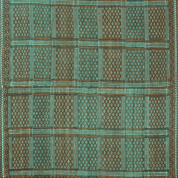 Square Oriental Turquoise Traditional Rug, con1161turq