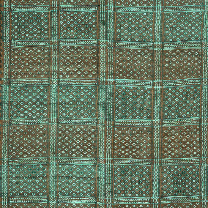Machine Washable Oriental Turquoise Traditional Area Rugs, wshcon1161turq