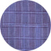 Round Oriental Blue Traditional Rug, con1161blu