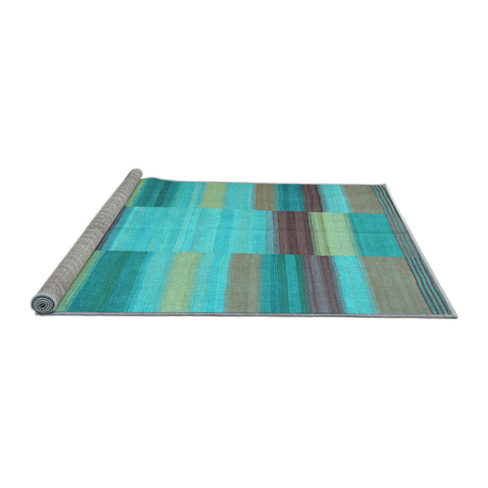 Sideview of Machine Washable Abstract Light Blue Contemporary Rug, wshcon1162lblu