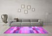 Machine Washable Abstract Purple Contemporary Area Rugs in a Living Room, wshcon1162pur