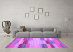 Machine Washable Abstract Purple Contemporary Area Rugs in a Living Room, wshcon1162pur