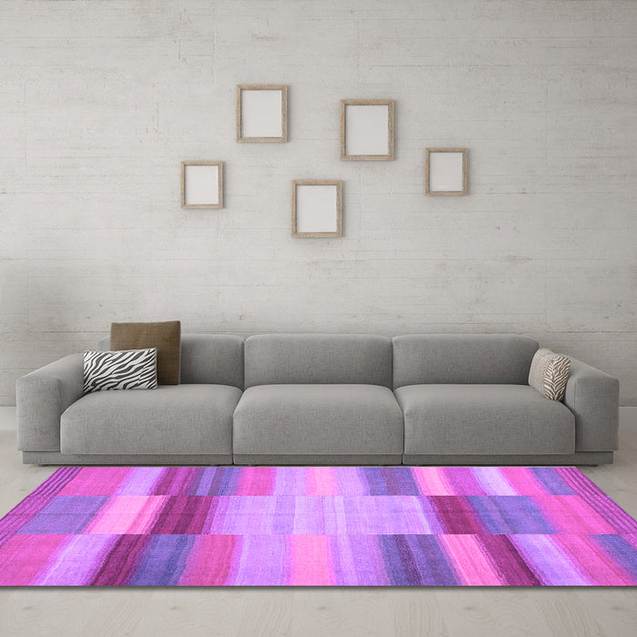 Machine Washable Abstract Purple Contemporary Area Rugs in a Living Room, wshcon1162pur