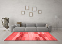 Machine Washable Abstract Red Contemporary Rug, wshcon1162red