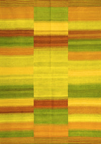 Abstract Yellow Contemporary Rug, con1162yw