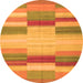 Square Abstract Orange Contemporary Rug, con1162org