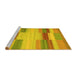 Sideview of Machine Washable Abstract Yellow Contemporary Rug, wshcon1162yw