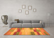 Machine Washable Abstract Orange Contemporary Area Rugs in a Living Room, wshcon1162org