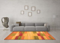Machine Washable Abstract Orange Contemporary Rug, wshcon1162org