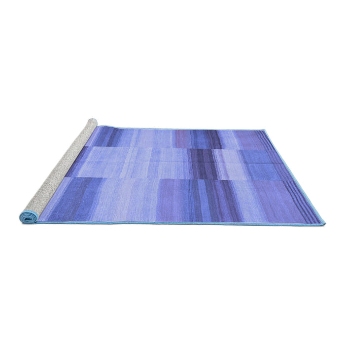 Sideview of Machine Washable Abstract Blue Contemporary Rug, wshcon1162blu