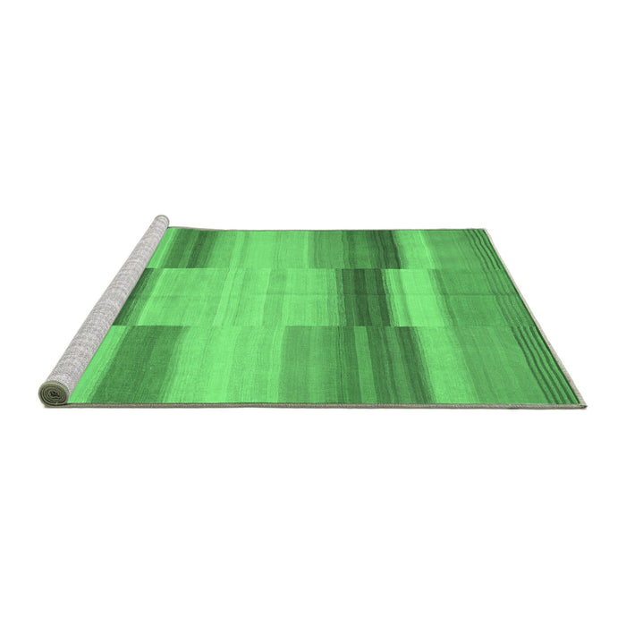 Sideview of Machine Washable Abstract Emerald Green Contemporary Area Rugs, wshcon1162emgrn