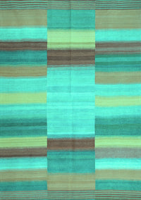 Abstract Turquoise Contemporary Rug, con1162turq