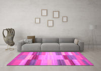 Machine Washable Abstract Pink Contemporary Rug, wshcon1162pnk