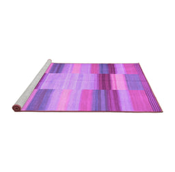 Sideview of Machine Washable Abstract Purple Contemporary Area Rugs, wshcon1162pur