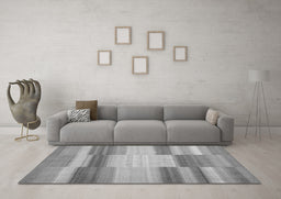 Machine Washable Abstract Gray Contemporary Rug in a Living Room,, wshcon1162gry