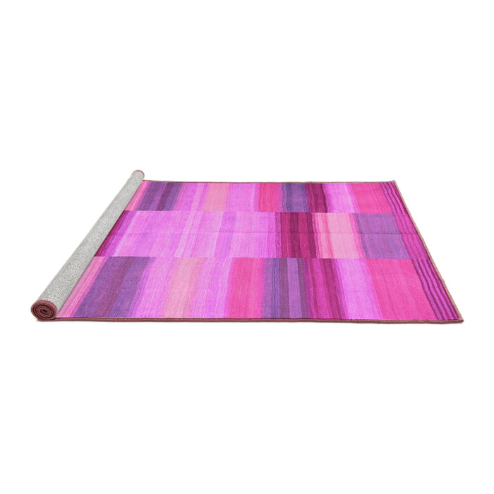 Sideview of Machine Washable Abstract Pink Contemporary Rug, wshcon1162pnk