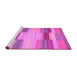 Sideview of Machine Washable Abstract Pink Contemporary Rug, wshcon1162pnk