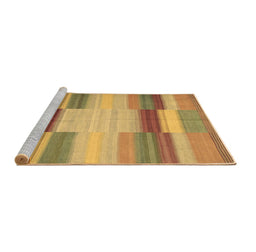 Sideview of Machine Washable Abstract Brown Contemporary Rug, wshcon1162brn