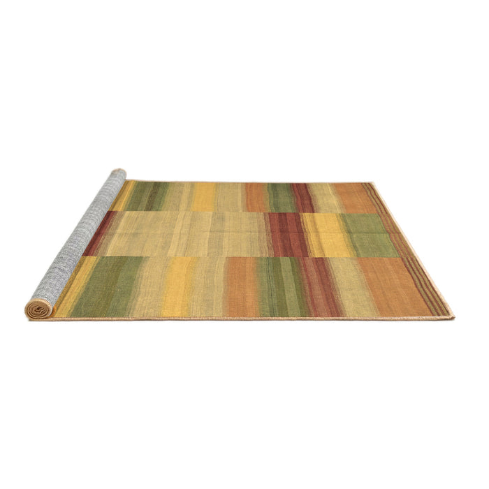 Sideview of Machine Washable Abstract Brown Contemporary Rug, wshcon1162brn