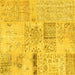 Square Patchwork Yellow Transitional Rug, con1163yw