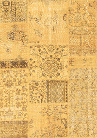 Patchwork Brown Transitional Rug, con1163brn