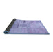 Sideview of Patchwork Blue Transitional Rug, con1163blu