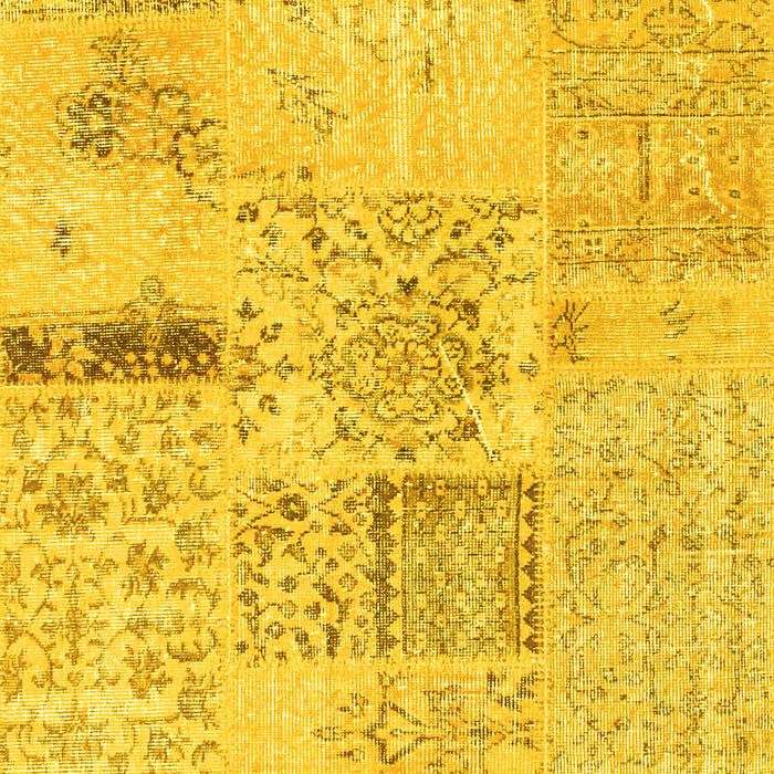 Patchwork Yellow Transitional Rug, con1163yw