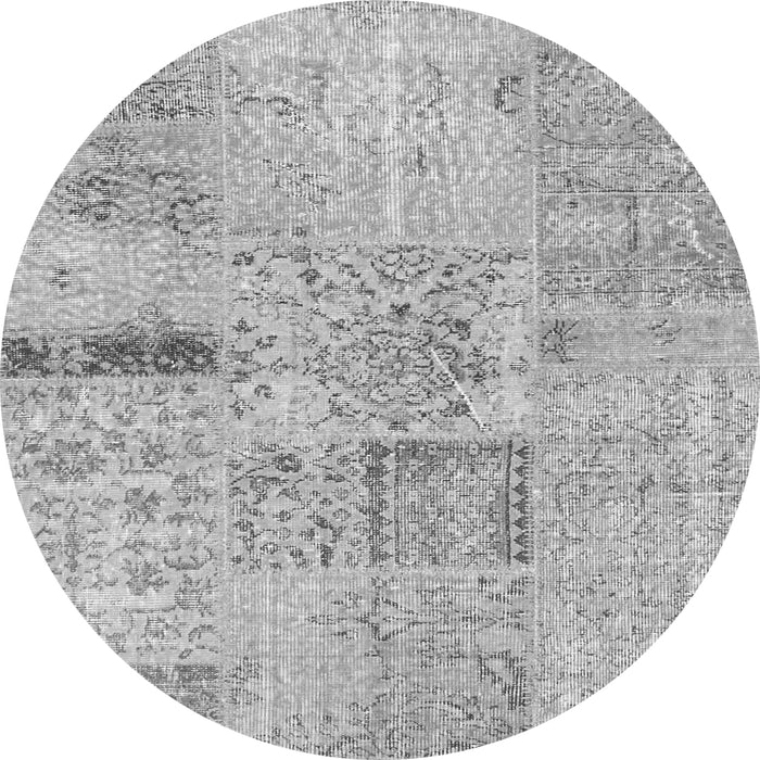 Machine Washable Patchwork Gray Transitional Rug, wshcon1163gry