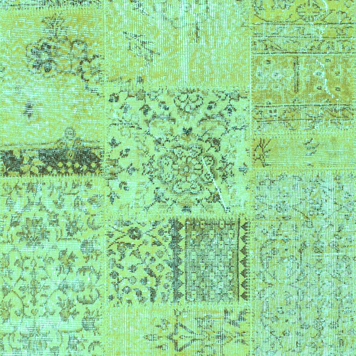 Machine Washable Patchwork Turquoise Transitional Area Rugs, wshcon1163turq