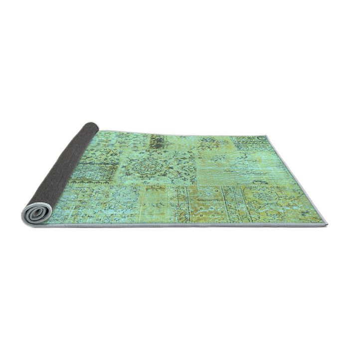 Sideview of Patchwork Light Blue Transitional Rug, con1163lblu