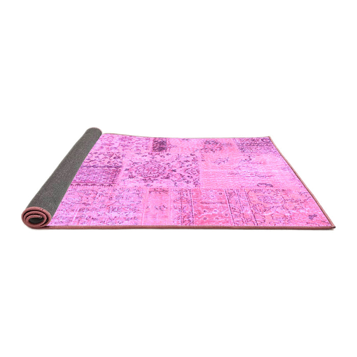 Sideview of Patchwork Purple Transitional Rug, con1163pur